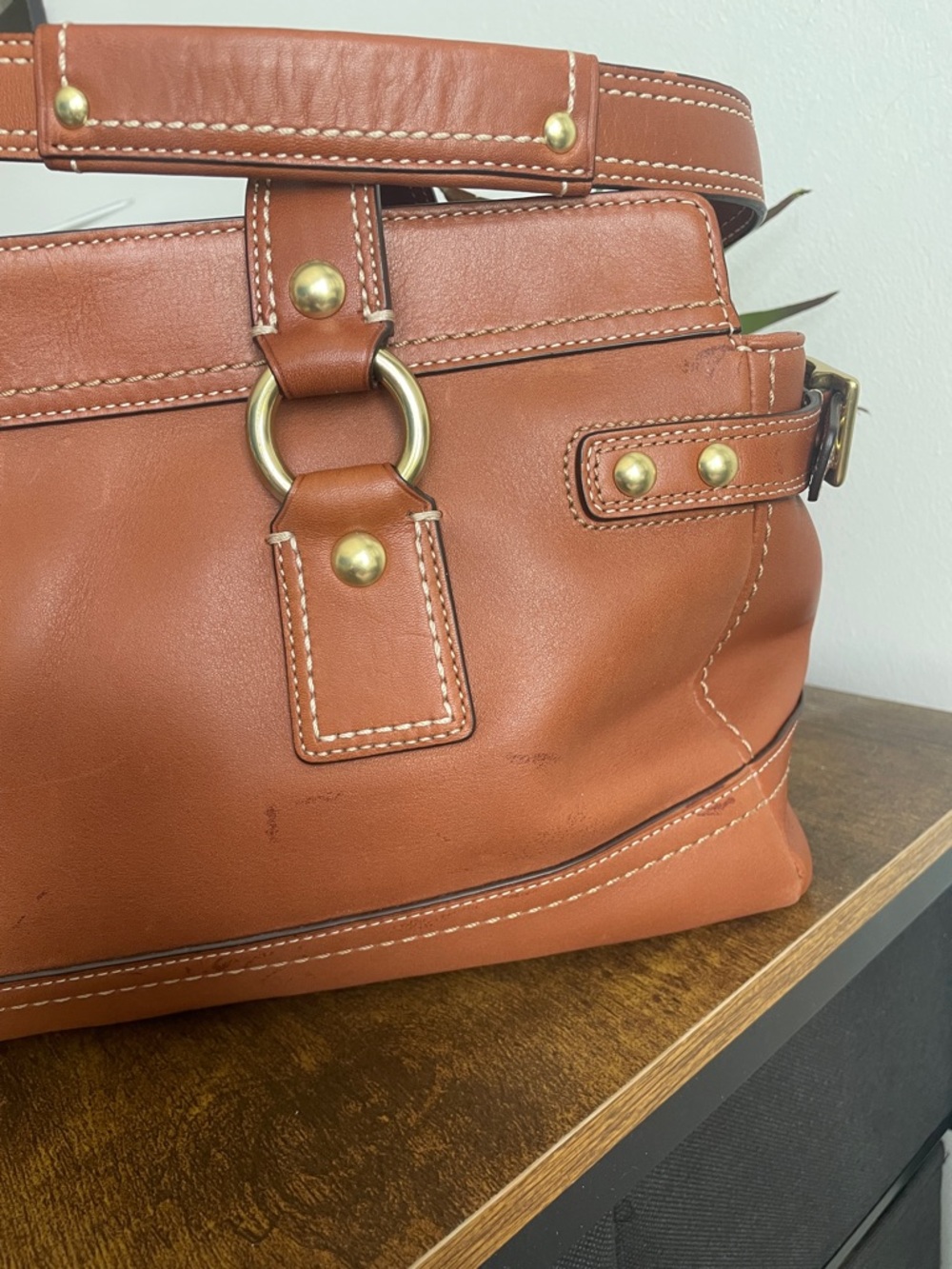 Vintage Coach Legacy Turnlock Leather Satchel in Whiskey, with original tags - Picture 6 of 16